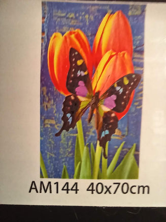 Butterfly over Orange Flowers