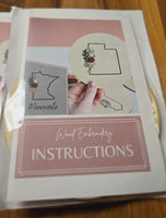 Wood Embroidery Kit - States Floral - Minnesota