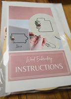 Wood Embroidery Kit - States Floral - Iowa
