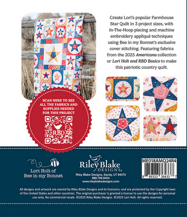 Machine Embroidery Americana Farmhouse Star Quilt Projects 2