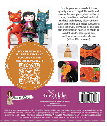Machine Embroidery Little Witch & Friends Dolls2
