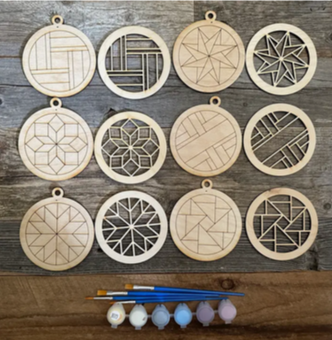 Barn Quilt Pattern ornament DIY Painting Gift set #1 Contents