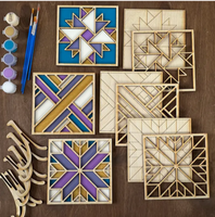 DIY Barn Quilt Pattern Decor Painting Craft Kit - Square - #2 Contents