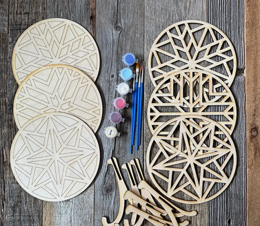 DIY Barn Quilt Pattern Decor Painting Kit - Round #4
