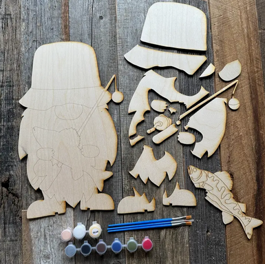 DIY Fishing Gnome Paint Kit Contents