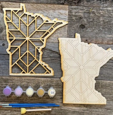 Minnesota Barn Quilt pattern Painting Craft Kit - Star