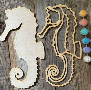 Small Seahorse DIY Painting Kit Contents