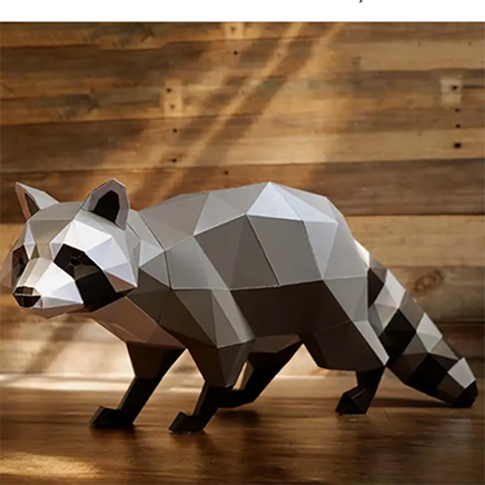 Raccoon 3D PaperCraft Model Paper Fold Kit