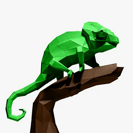 Chameleon 3D PaperCraft Model Paper Fold Kit