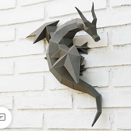 Dragon Wall Art 3D PaperCraft Model Paper Fold Kit