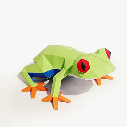 Frog 3D PaperCraft Model Paper Fold Kit