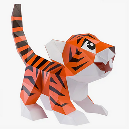 Baby Tiger 3D PaperCraft Model Paper Fold Kit