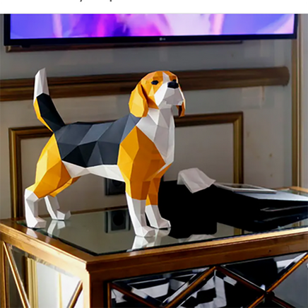Beagle 3D PaperCraft Dog Model Fold Kit