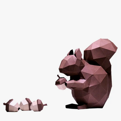 Squirrel 3D PaperCraft Model Paper Fold Kit