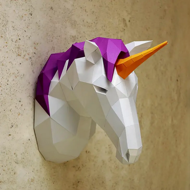 Unicorn Wall Art 3D PaperCraft Model Paper Fold Kit
