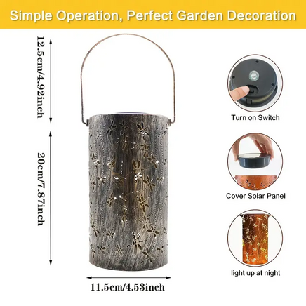 Dragonfly Outdoor Solar Hanging Lantern Lights 3