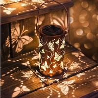 Fluttering Butterfly Outdoor Solar Hanging Lantern Lights 3