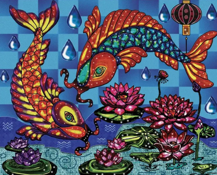 Koi Fishes Diamond Painting Art Kit from JaCaRou