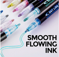 Double Line Outline Markers 12 Dual Colored 5