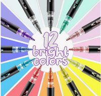 Double Line Outline Markers 12 Dual Colored 4