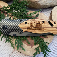 Dad & Son Fishing Laser Art Etched Knife 2