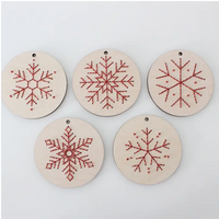 Diy Wood Embroidery Kit - Set of 5 Christmas Ornaments