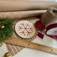 Diy Wood Embroidery Kit - Set of 5 Christmas Ornaments
