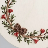 Diy Wood Embroidery Kit - Pinecone Wreath Ornament