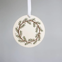 Diy Wood Embroidery Kit - Pine Wreath Ornament
