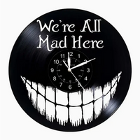Alice in Wonderland Mad Cat Smile Vinyl Record Clock 1