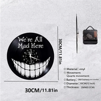 Alice in Wonderland Mad Cat Smile Vinyl Record Clock 2