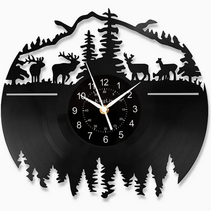 Deer Mountain Vinyl Record Clock