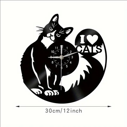 I Love Cats Vinyl Record Clock 2