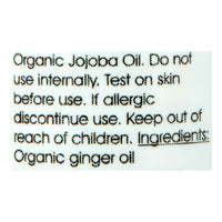 Herbal Choice Mari Organic Ginger Essential Oil; 0.3 fl oz Glass