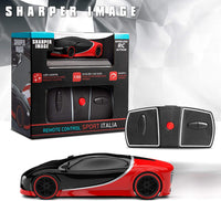 SHARPER IMAGE Miniature Toy RC Italia Sports Car 1:50 Scale Luxury Cars-Inspired Design with LED Headlights & Brake Lights, Red and Black, Long Range 2.4 GHz Frequency Remote Control