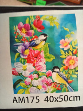 Birds in Pink Flowers