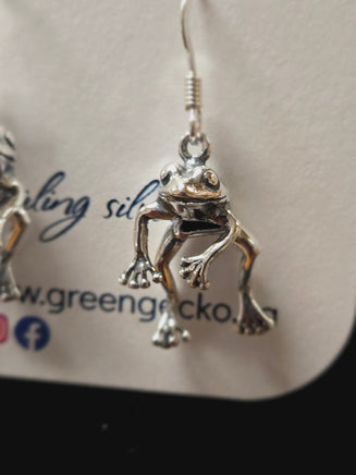 Moving Frog Earrings in Sterling Silver 2