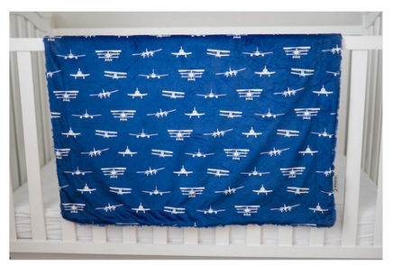 Airplanes Take Flight Navy Baby Blanket - 32" x 36"4