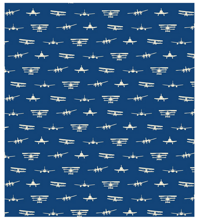 Airplanes Take Flight Navy Baby Blanket - 32" x 36"5