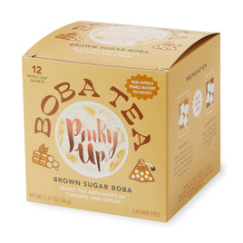 Boba Tea Brown Sugar Box of 12 Wrapped Pyramid Sachets