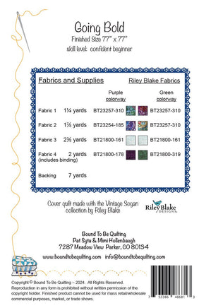 Bound To Be Quilting Going Bold Quilt Pattern2