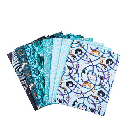 Celtic Cats 1-Yard Bundle Aqua