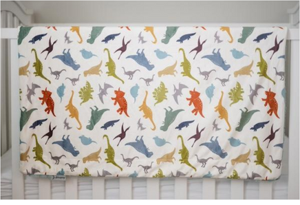 Dino Roar Cream Baby Blanket - 32" x 36"3