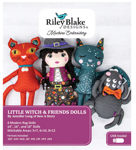 Machine Embroidery Little Witch & Friends Dolls