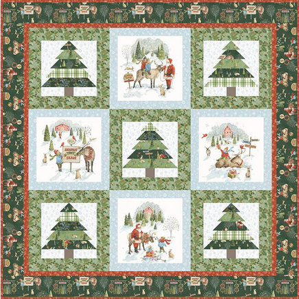 Santa's Tree Farm Panel Quilt Kit