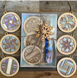 Barn Quilt Pattern ornament DIY Painting Gift set #1