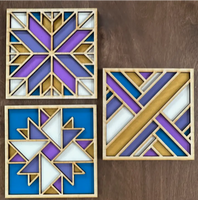 
              DIY Barn Quilt Pattern Decor Painting Craft Kit - Square - #2
            