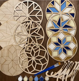 DIY Barn Quilt Pattern Decor Painting Craft Kit - Round #3