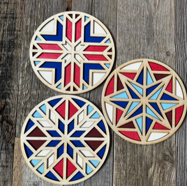 DIY Barn Quilt Pattern Decor Painting Craft Kit - Round #4