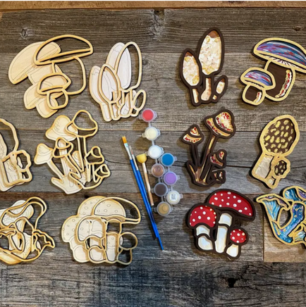 Mini DIY painting Mushrooms and Toadstools